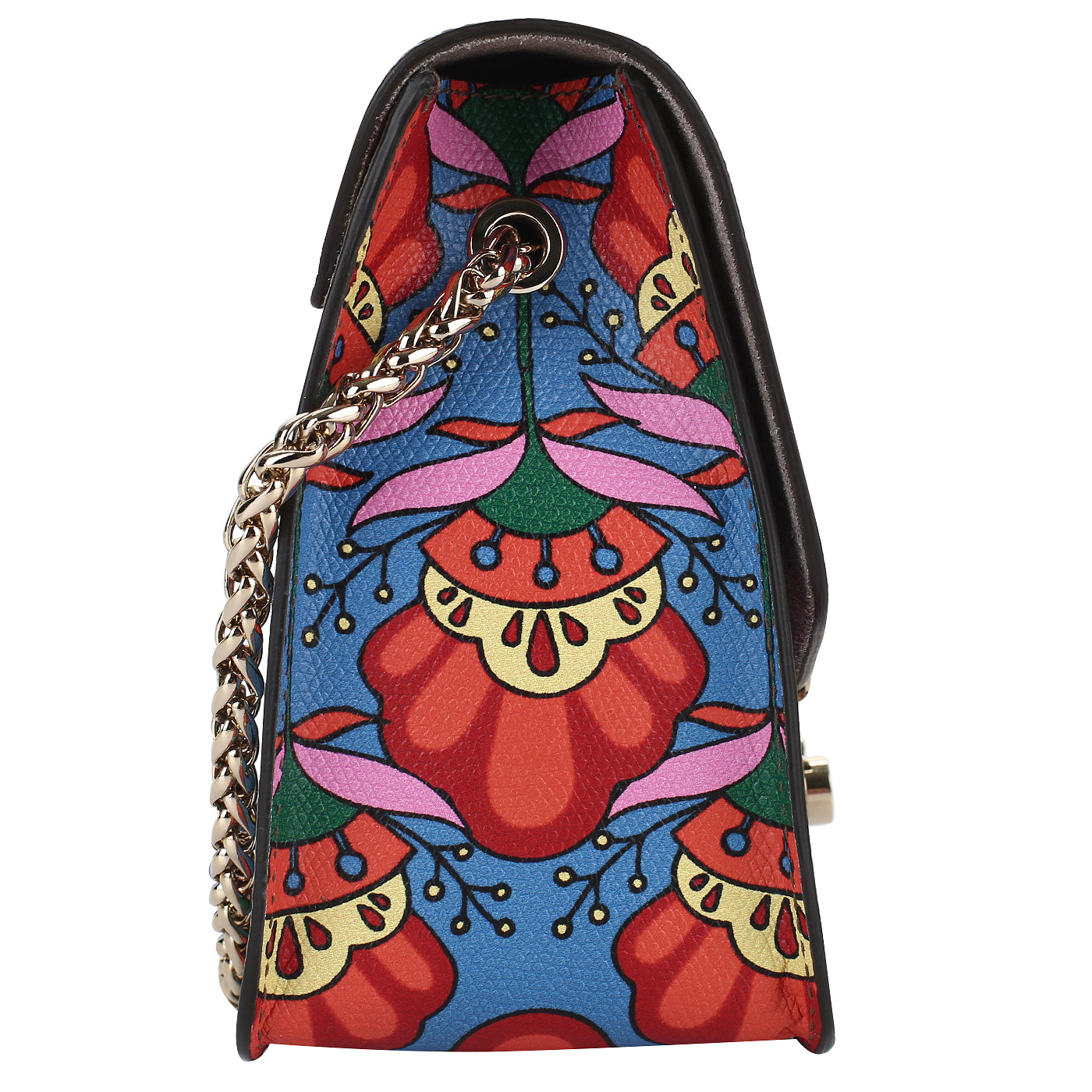 Кожаная сумочка с ярким принтом Furla Metropolis