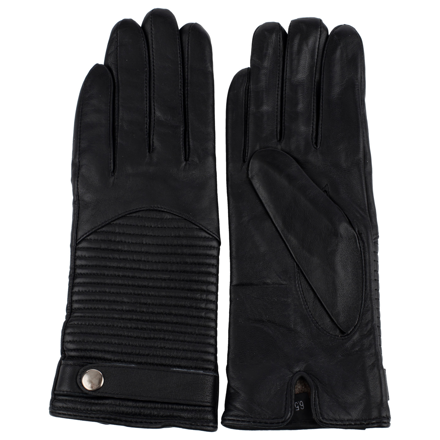 Перчатки из черной кожи Aurelli 