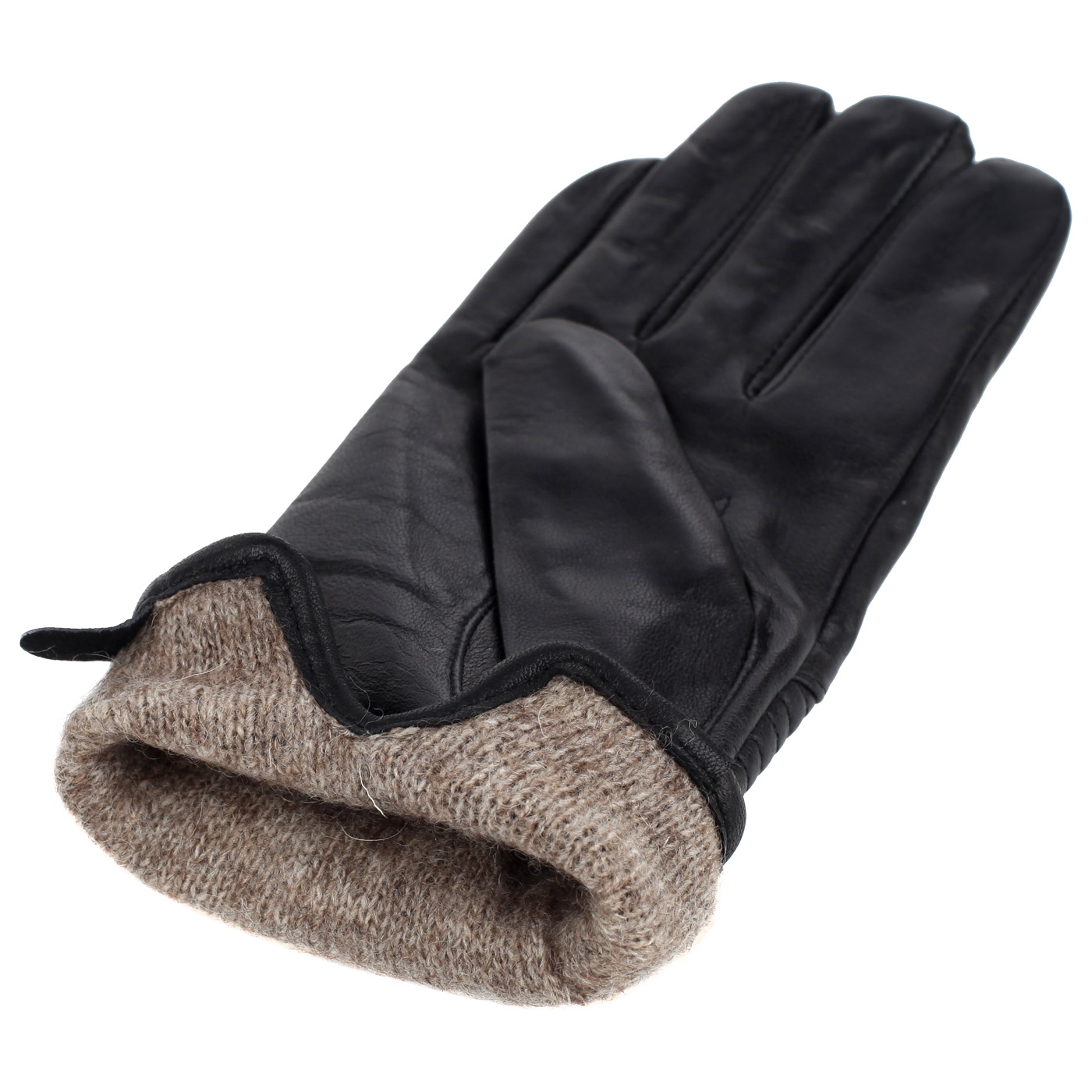 Перчатки из черной кожи Aurelli 