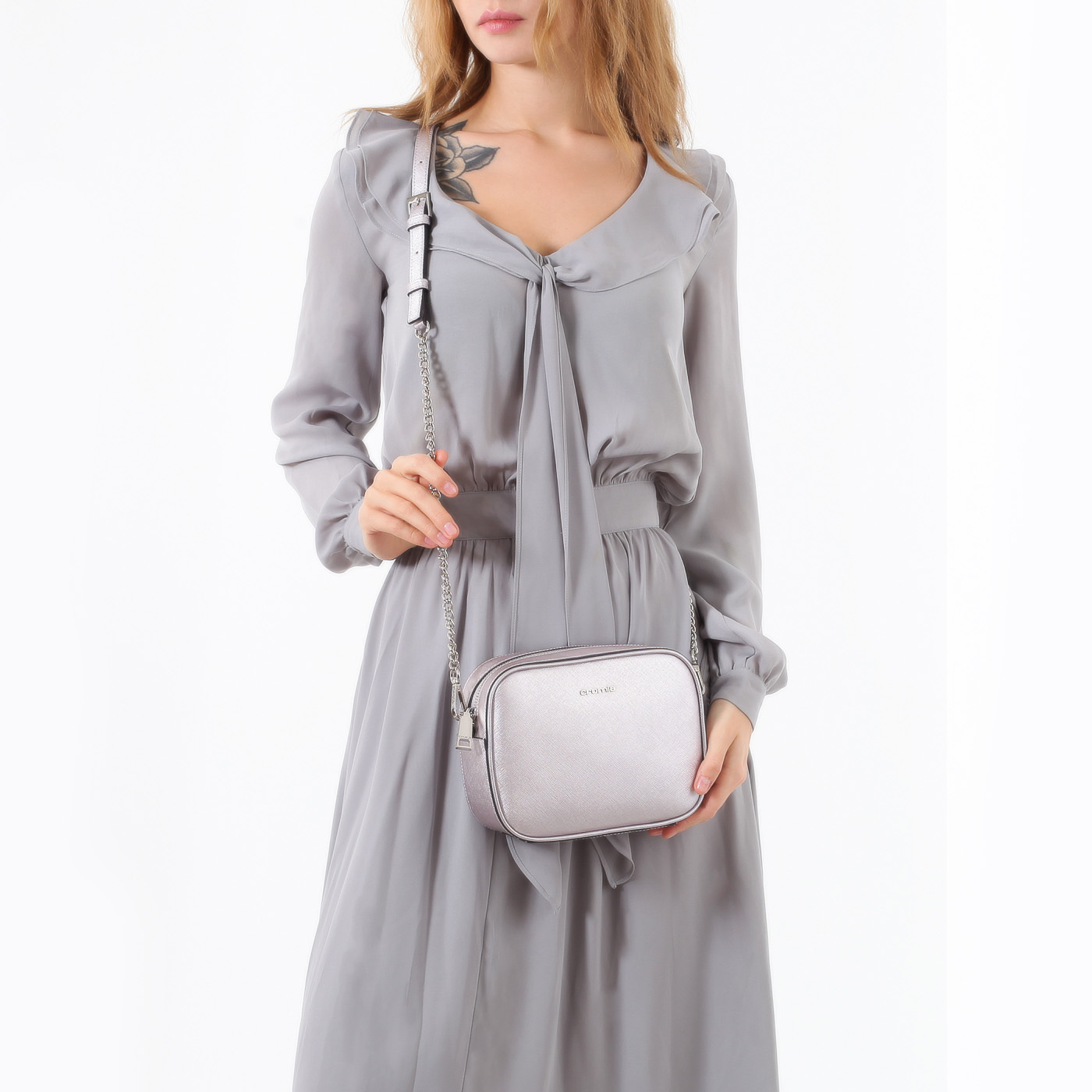 Сумочка из металлизированной кожи Cromia Perla