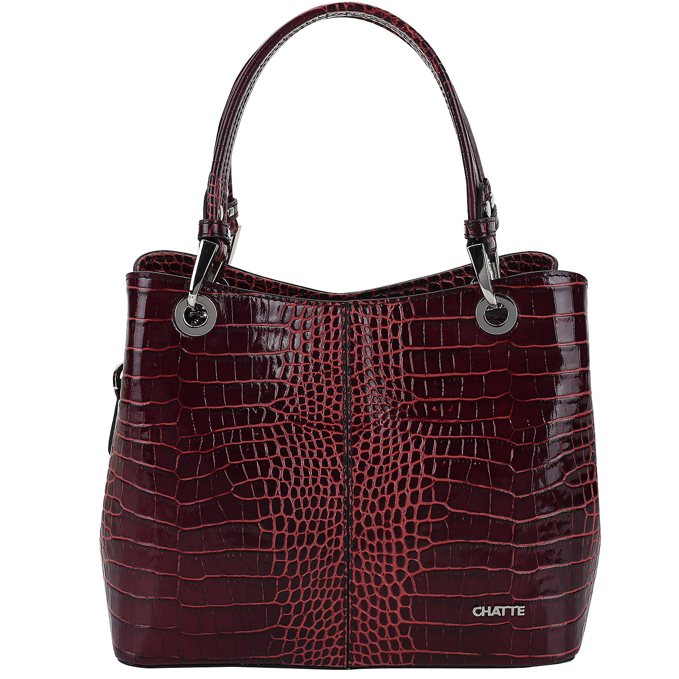 Chatte Бордовая женская сумочка с отделкой под крокодиловую кожу