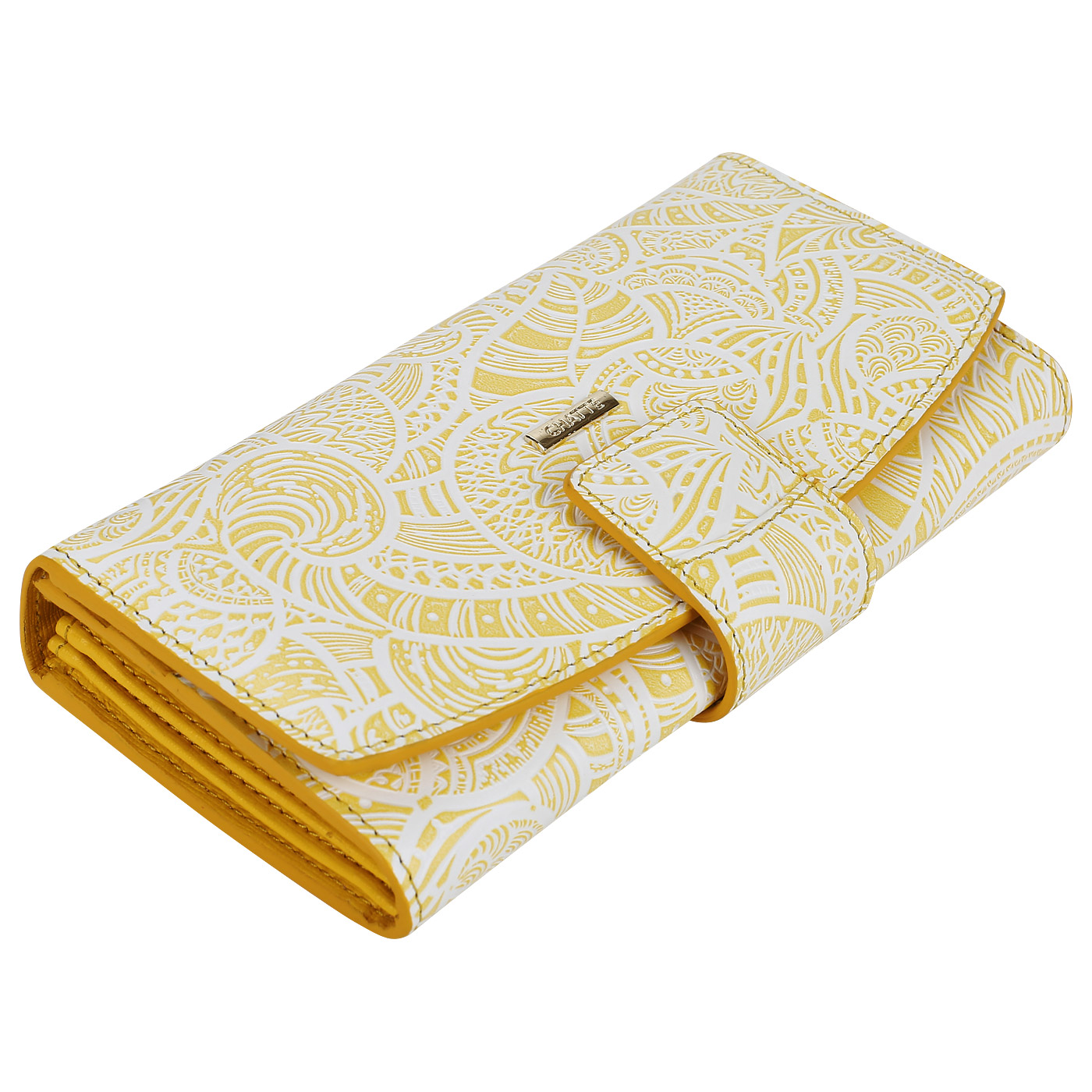 Кошелек с желтым тиснением Chatte Bloom