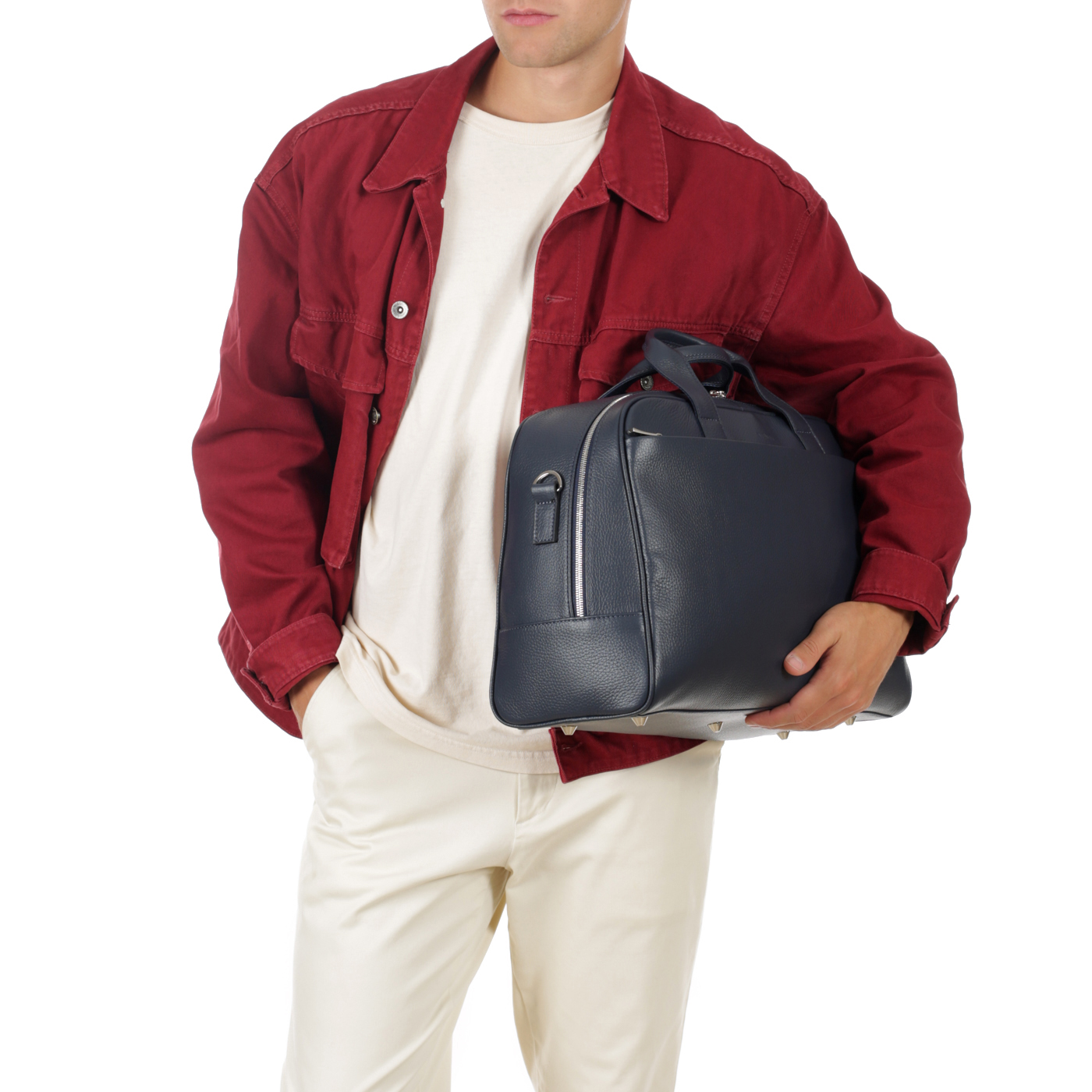 Кожаная дорожная сумка с плечевым ремнем Stevens 